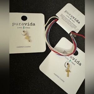 Pura Vida Gold Cross Charms and bracelet